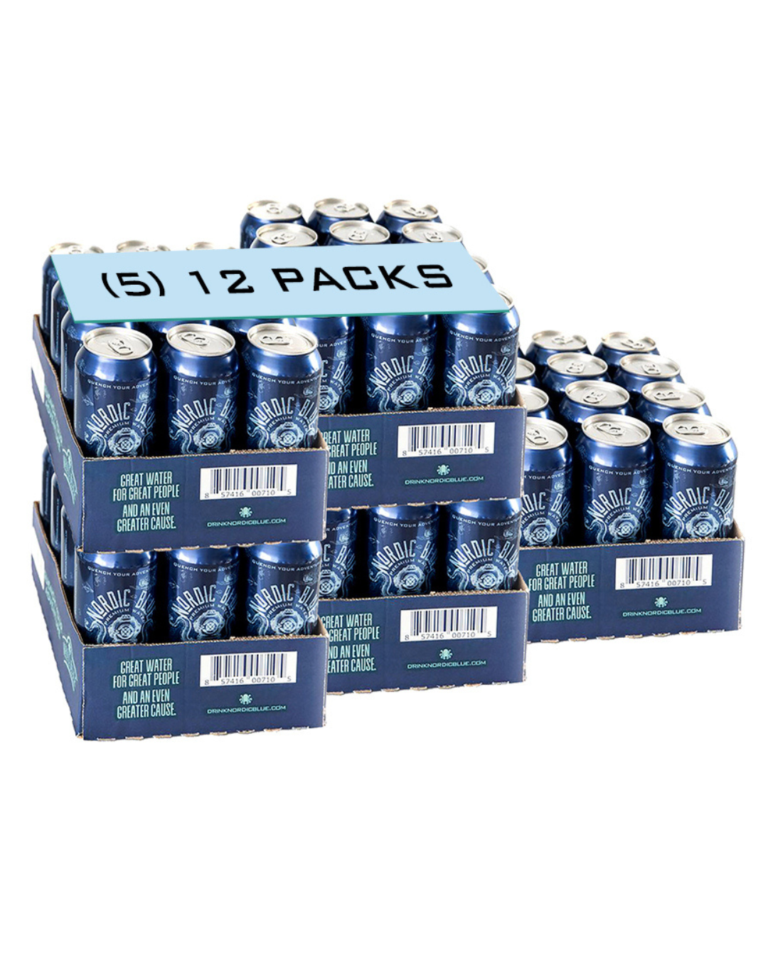 Nordic Blue Premium Water - Five (5) x 12-Packs of 16oz — GREAT STARTER BUNDLE!